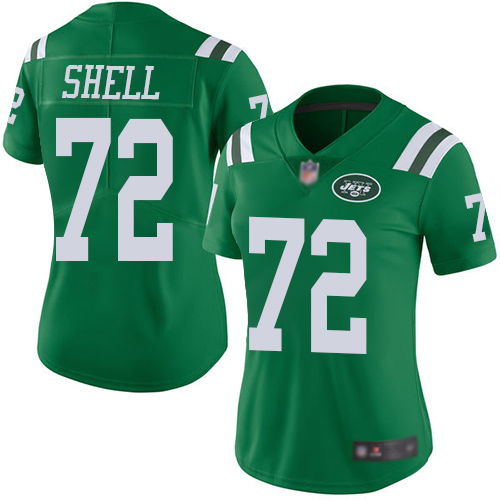 New York Jets Limited Green Women Brandon Shell Jersey NFL Football #72 Rush Vapor Untouchable->women nfl jersey->Women Jersey